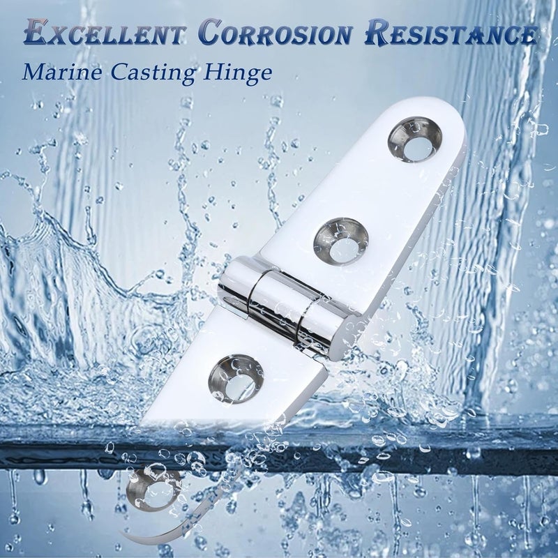 YANYUCB Boat Hatch Hinge 316 Stainless Steel Cabinet Door Casting Hinges Marine Hardware with Screw for Boat (4 inch x 1 inch)(6.3 inch x 1 inch) - Image 5